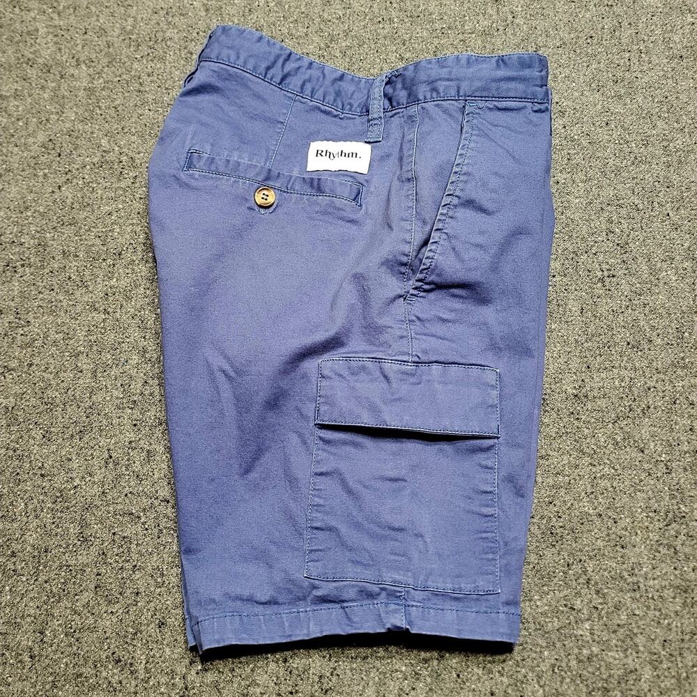 Rhythm Shorts Mens 30 Washed Blue Cargo Beach Summer Surf Stretch Comfort